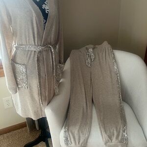 Beige Sequin Lounge Set by Boston Proper